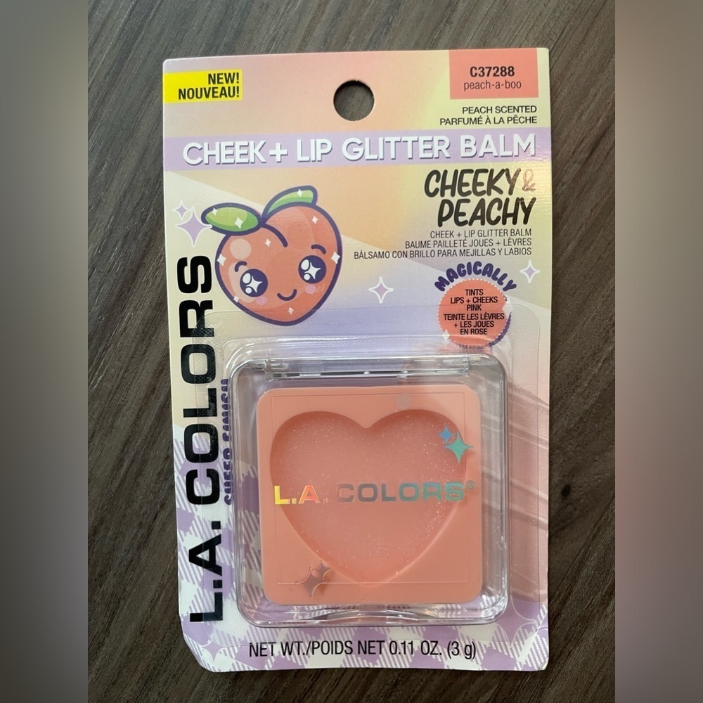 L.A. Colors Cheek + Lip Glitter Balm - Peach - NWT